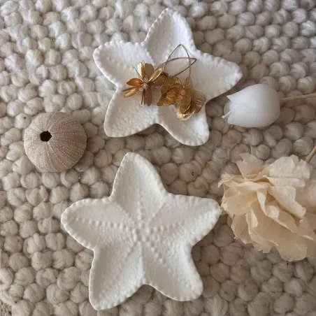 Vide poche blanc en forme d'étoile de mer