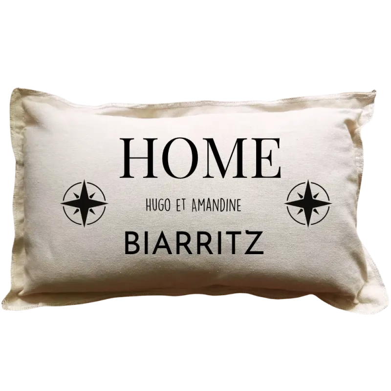 Coussin rectangulaire beige personnalisé destination : Home