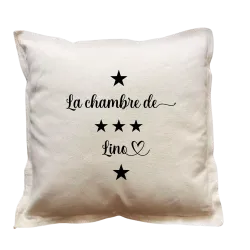 Coussin carré beige personnalisable prénom : La chambre de ...