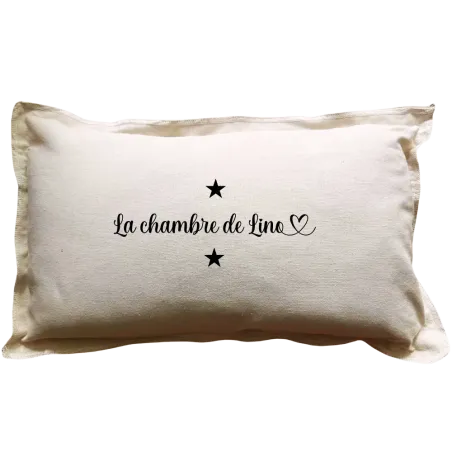 Coussin rectangulaire beige personnalisable prénom : La chambre de ...