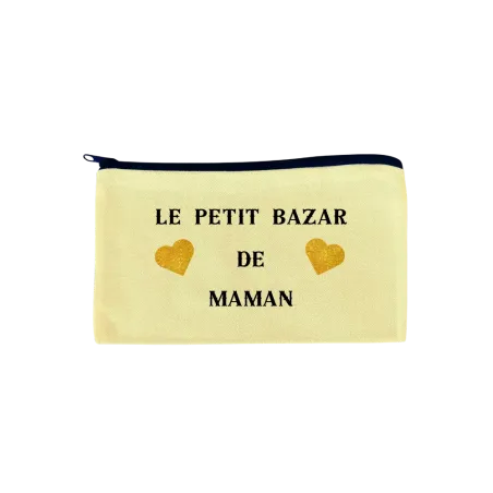 Pochette beige personnalisée : Le petit bazar de