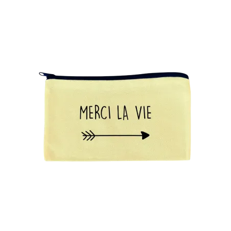 Pochette en toile à message : Merci, la vie
