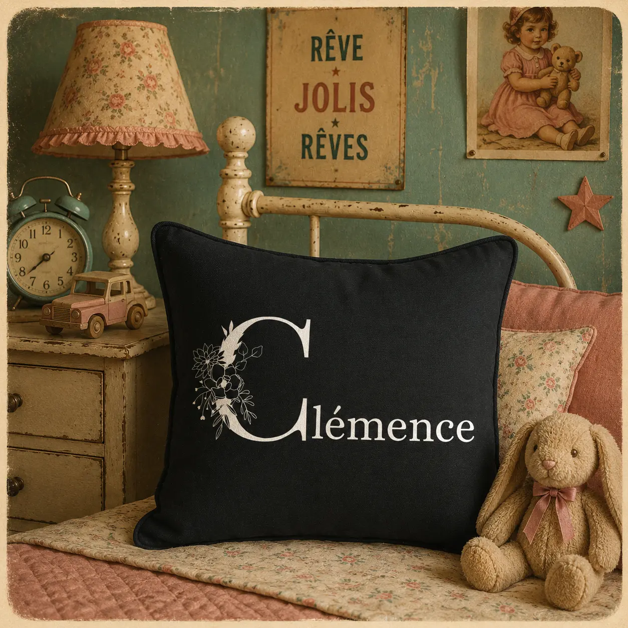 Coussin personnalisé prénom  la touche qui transforme une chambre d'enfant