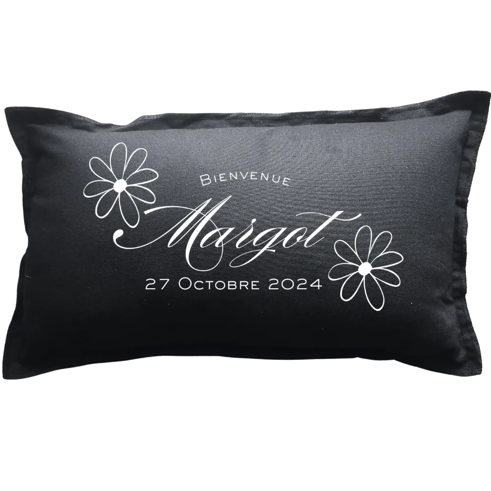 Coussin de naissance personnalisé - Ella Fée